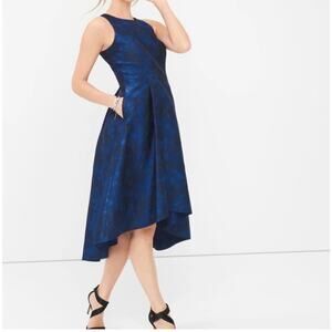 NWT White House Black Market Blue Jacquard High-Low
Dress Size 0
